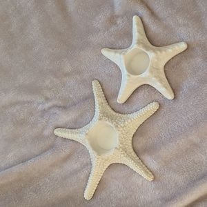 Set of Two Starfish Candle Holders